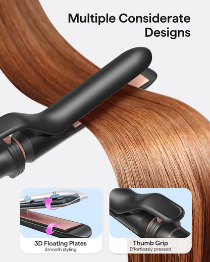 Wavytalk 5 in 1 Curling Iron,Curling Iron Set with Heated Round Brush and 4 Interchangeable Ceramic Curling Wand(0.5”-1.25"), Instant Heat Up,Dual Voltage Hair Curler