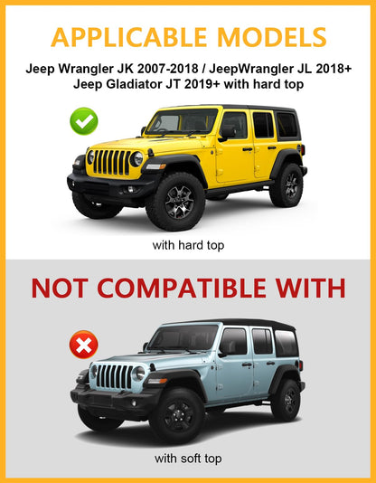 Tuyoung Roof Rack Cross Bars Lockable Compatible with Jeep Wrangler JK JL Gladiator JT 2007-2026, 2 & 4 Door 220lbs Heavy Duty Aluminum Crossbars Rooftop Kayak Bike Luggage Racks