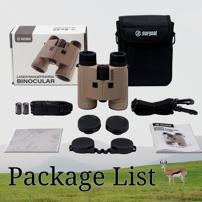 SG SURGOAL 8x32 Laser Rangefinder Binoculars 3000 Yards, OLED Red Display, Angle Compensated, IPX4 Waterproof Hunting Range Finder with 1/4” Thread for Tripod Mount