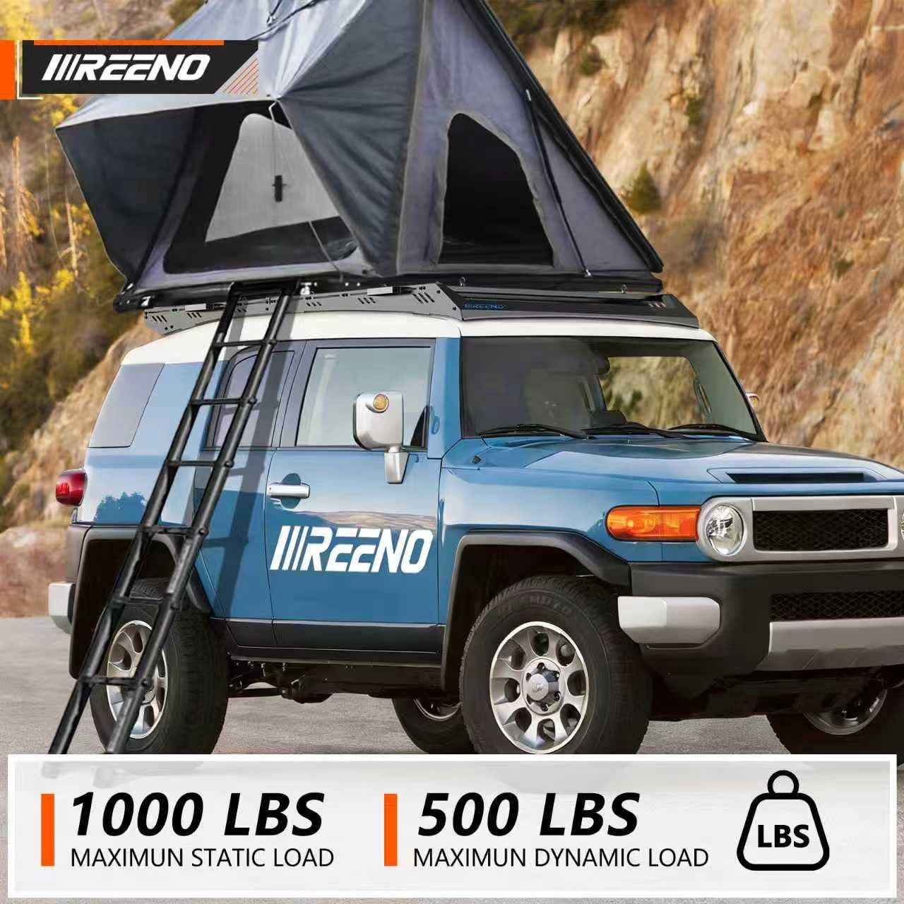 IIIREENO Overland Roof Rack Platform for Toyota FJ Cruiser 2007–2016, Heavy Duty Aluminum Roof Rack, 1000 lbs Static / 500 lbs Dynamic Load, LED Light Bar Compatible, No-Drill Installation