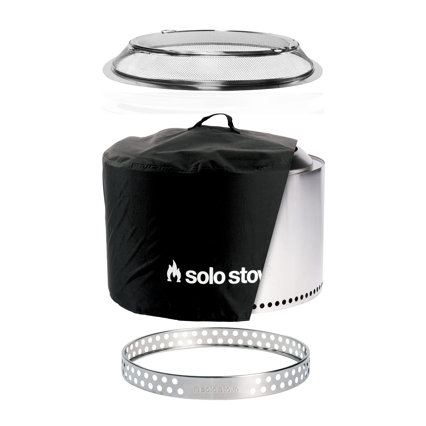 Solo Stove Yukon Big Yard Bundle 2.0 | Incl. Yukon Smokeless Fire Pit with Stand, Shelter, Shield, Portable for Wood Burning, Removable Ash Pan, Stainless Steel, H: 19.8in x Dia: 27in, 50.85lbs
