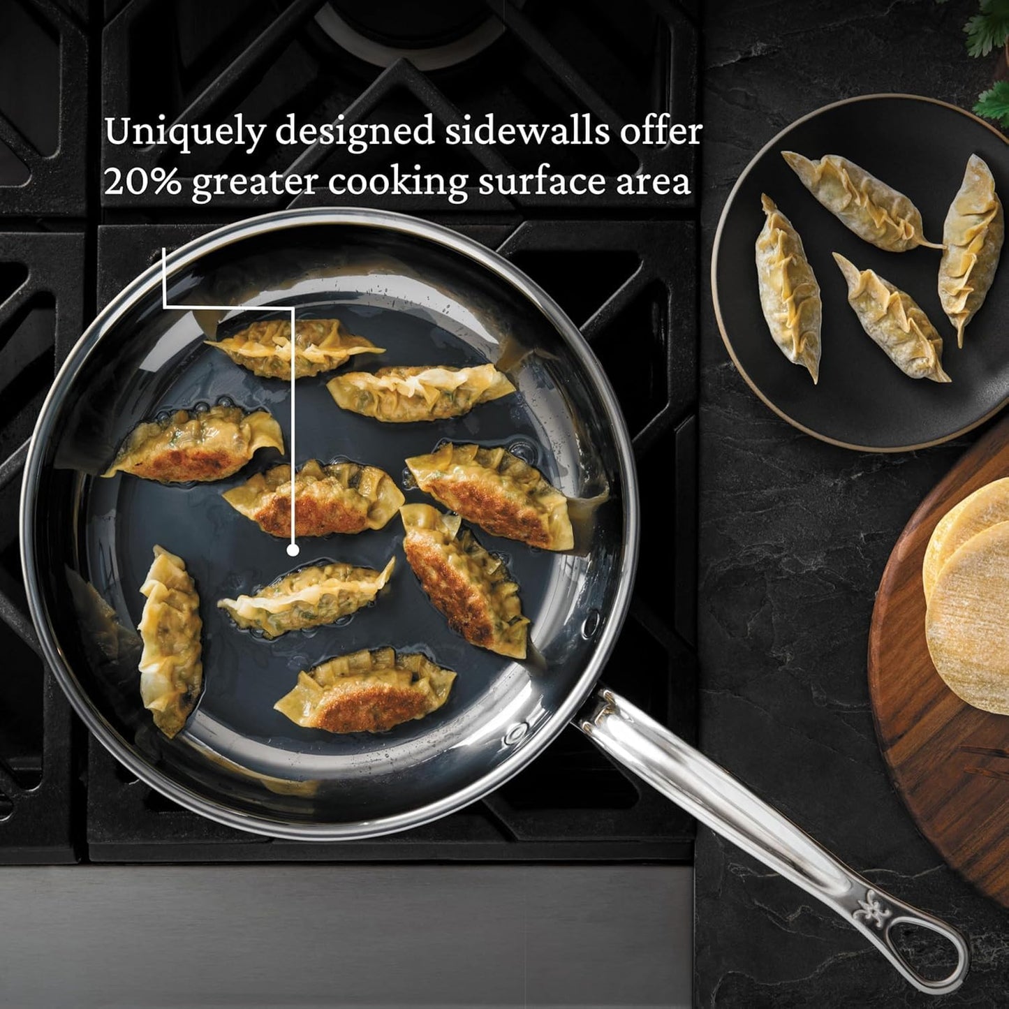 Hestan NanoBond Molecular Titanium Frying Pan, 8.5-Inch - PFAS-Free Stainless Steel Skillet, 4x Stronger, 1050°F Safe, Induction Compatible, Handcrafted Italy