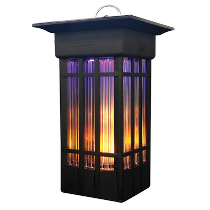 PIC Decorative Flame Effect Bug Zapper Lantern, Flying Insect Trap, 2 Acre Coverage, Outdoor Bug Zapper, Dusk-Til-Dawn Sensor, UV Light, Weatherproof