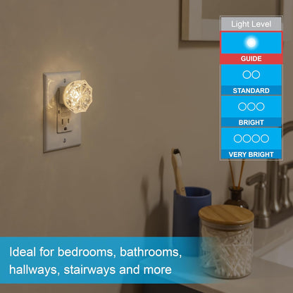 GE SleepLite Jewel LED Night Light, Plug-in, Always on, Amber, UL-Certified, Energy Efficient, Ideal Nightlight for Bedroom, Bathroom, Nursery, Hallway, Kitchen, 11286, 2 Pack