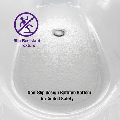WOODBRIDGE 71"Freestanding White Acylic Soaking Bathtub with Chrome Drain and Overflow,B0017-C