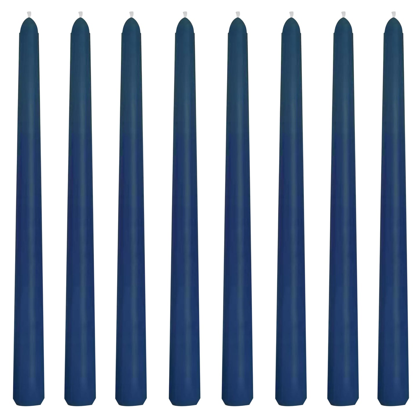 8 Pack 10 Inch Navy-Blue Smooth Taper Candle Set, 7/8 Inch Unscented Driples Candlesticks for Home Decoration, 6-7 Hours Burn
