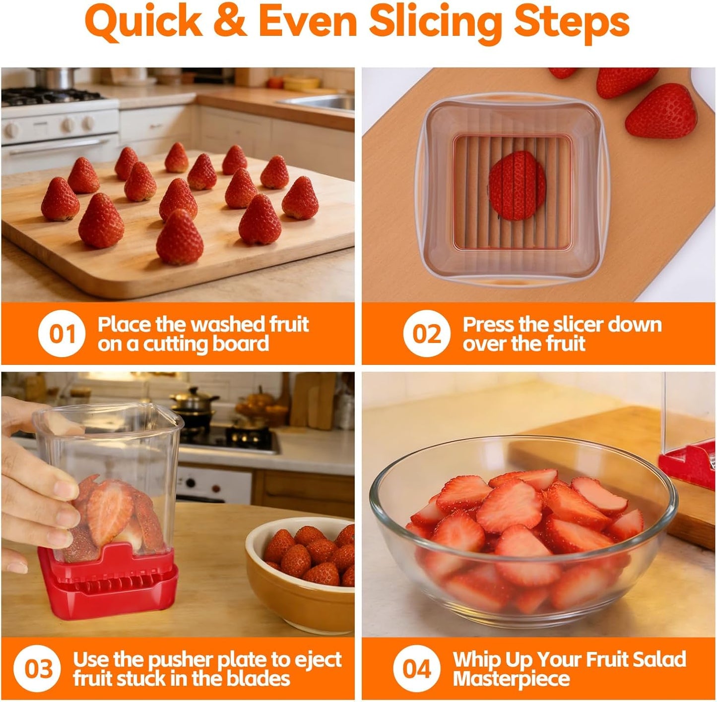 Skiennix Fruit Slicer Cup - Detachable Cutter for Quick & Safe Slicing | 2 Pack (Black & Red)