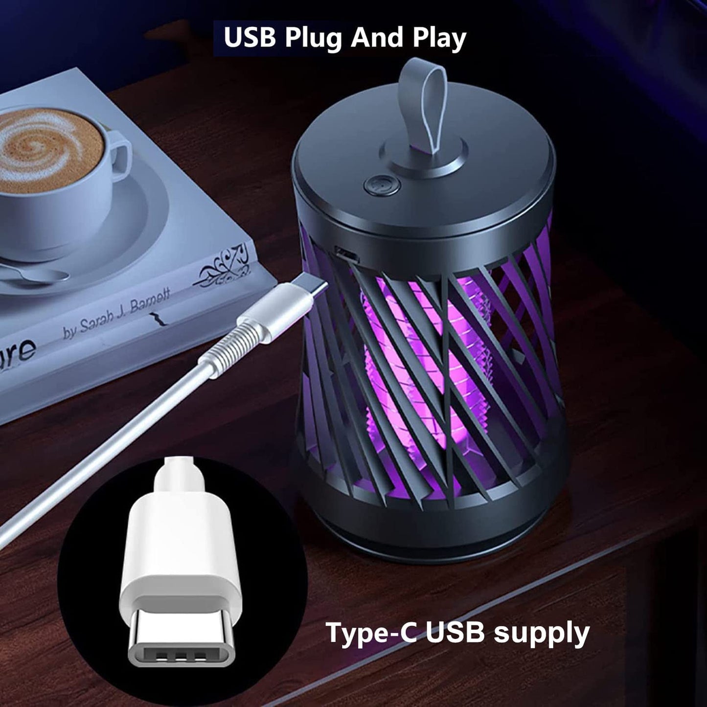 Bug Zapper Indoor, Electric Indoor Bug Zapper Outdoor, 2 in 1 Mosquito Zapper, Powerful Fly Zapper with Purple Lights for Home, Garden, Patio