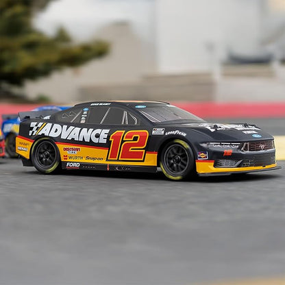 Losi 1/12 NASCAR RC Race Car Ryan Blaney No. 12 2025 Advance Auto Ford Mustang 2S AWD RTR Brushed On-Road Battery &amp Charger Included Black LOS1122512