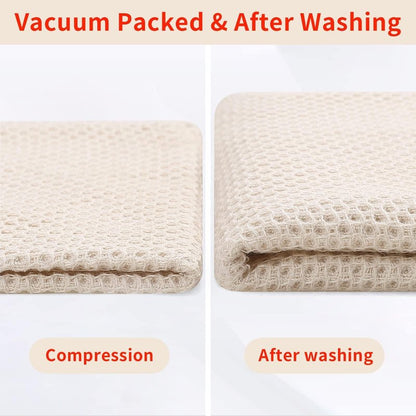 Homaxy 100% Cotton Waffle Weave Kitchen Dish Towels, Ultra Soft Absorbent Quick Drying Cleaning Towel, 13 x 28 Inches, 18-Pack, Mixed Color