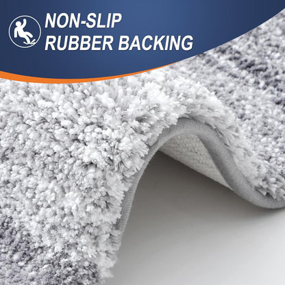 OLANLY Bathroom Runner Rug - Extra Soft Microfiber Mat | Quick-Dry, Washable, 70x24, Light Grey
