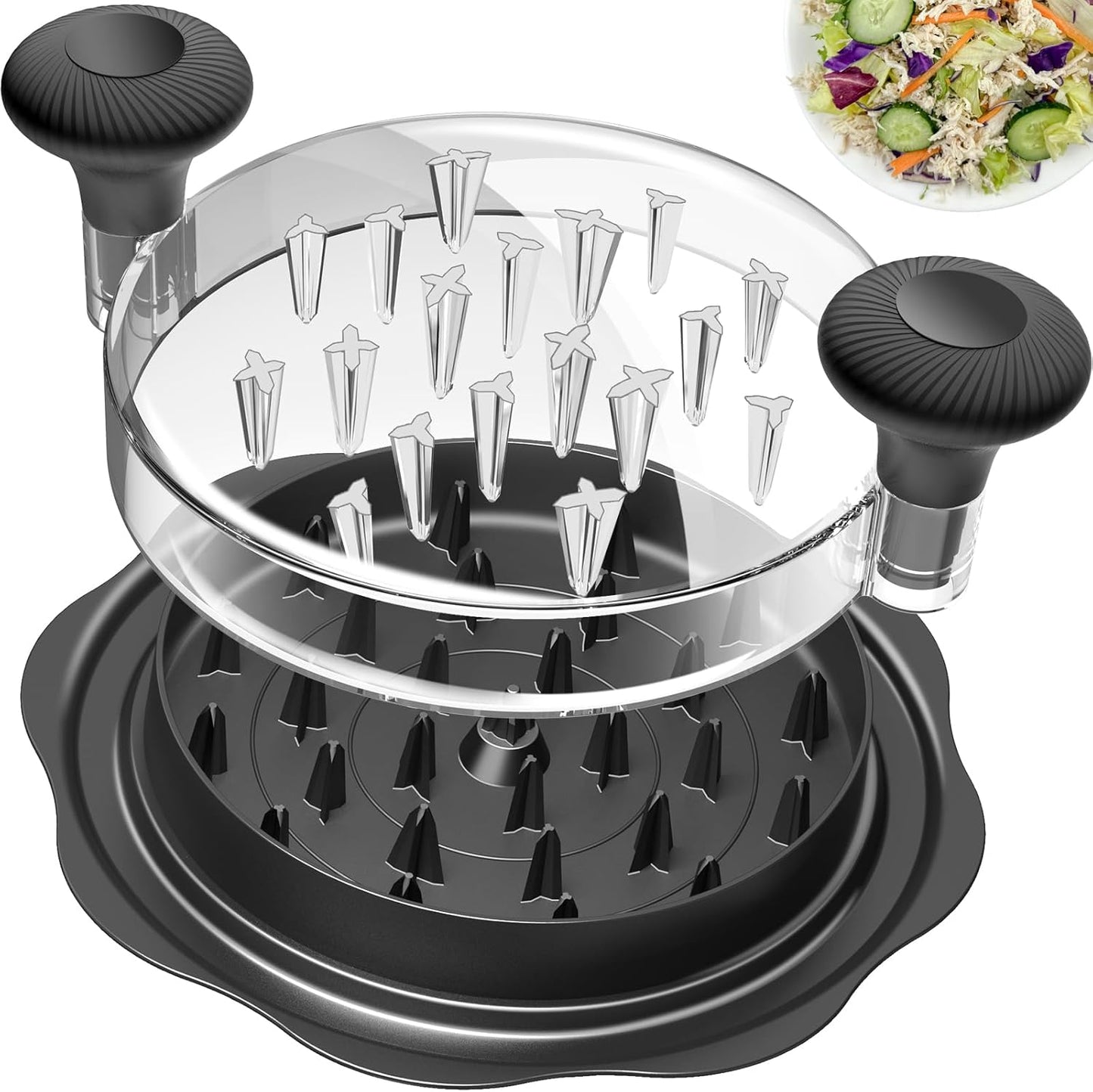 Ukeetap 10" Pro Chicken Shredder Tool - BPA-Free Meat Grinder with Ergonomic Handle & Anti-Slip Base, Black