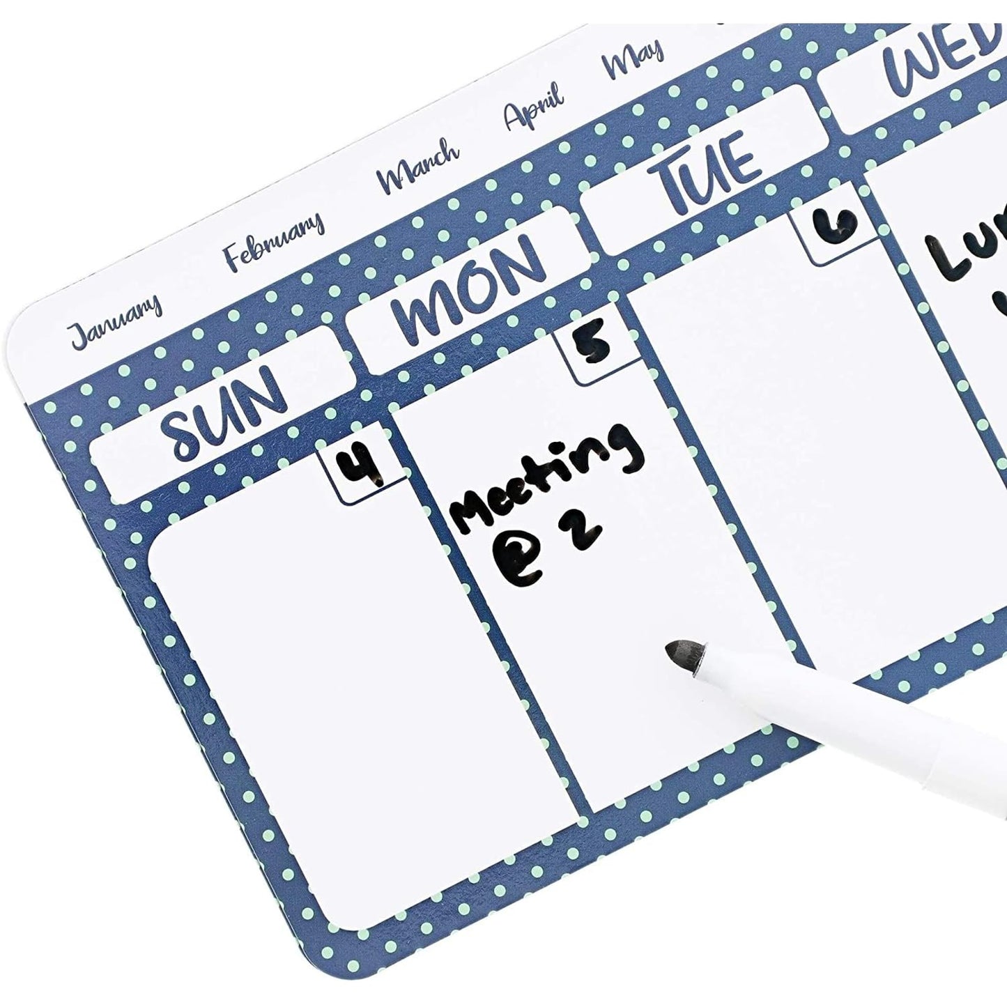 Juvale Magnetic Fridge Calendar, Dry Erase (11 x 4.2 Inch, 4 Pack) - Magnetic Calendar for Refrigerator