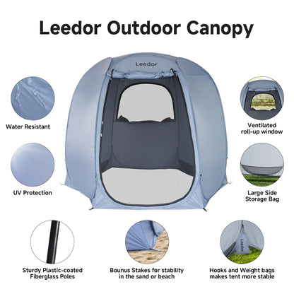 Leedor® Screened Camping Tent, 10x10ft Pop Up Design 4-6 Person Weatherproof Screen House Tent Waterproof Fabric and Breathable Roll-Up Mesh Doors Windows for Backyard, Picnic, Party