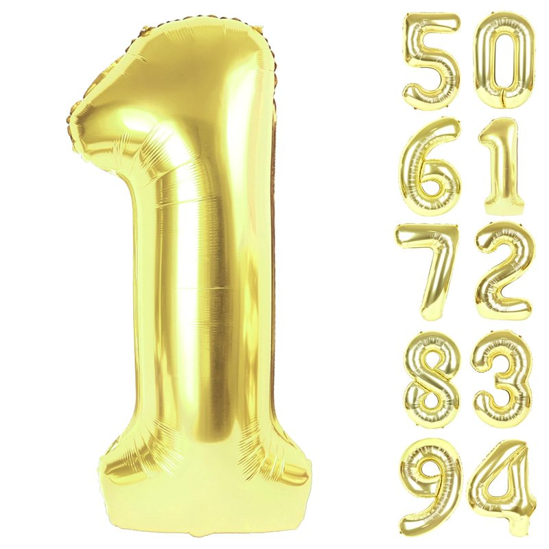 40 Inch Champagne Gold 1 Balloon for First Birthday, Light Gold 1st Number Balloons Birthday Decorations for Girl Kids Toddler Baby, One Giant Number 1 Balloon