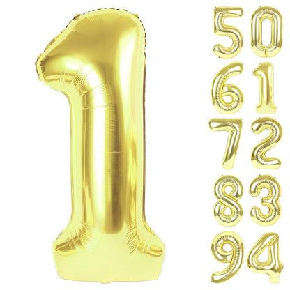 40 Inch Champagne Gold 1 Balloon for First Birthday, Light Gold 1st Number Balloons Birthday Decorations for Girl Kids Toddler Baby, One Giant Number 1 Balloon