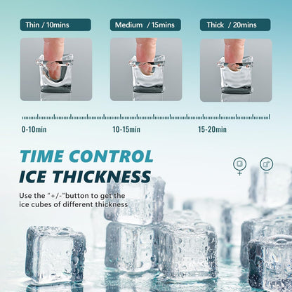 EUHOMY Ice Cube Maker Machine Countertop, 2 Ways to Add Water, 45Lbs/Day 24 Pcs Ready in 13 Mins, Auto-Cleaning Portable Compact, with Ice Scoop & Basket, Perfect for Home/Kitchen/Office/Bar (Silver)