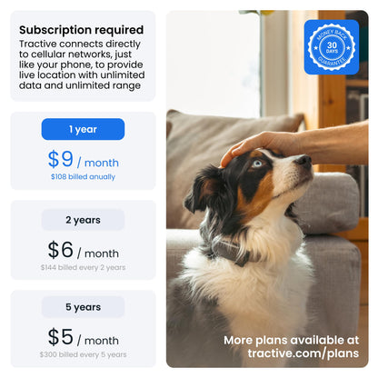Tractive Smart Dog GPS Collar | Live Pet Tracker with Virtual Fence | Vital Signs Monitoring of Heart & Respiratory Rate | Bark Monitoring | LED Dog Collar (Blue, Medium)