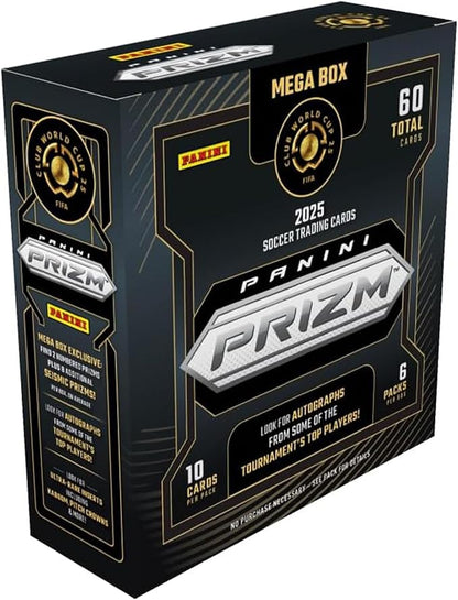 2025 Panini Prizm Club World Cup Soccer Mega Box – FIFA Trading Cards – Includes Mega Box Exclusive Prizms Rookies &amp Inserts – Official Panini Retail Set