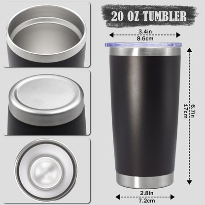 AEPDTD 20 oz Tumbler Coffee Travel Tumblers Bulk with Lid Stainless Steel Double Wall Vacuum Insulated Mug Powder Coated Cups fit Car Cupholder for Hot and Cold - Black, 4Pack