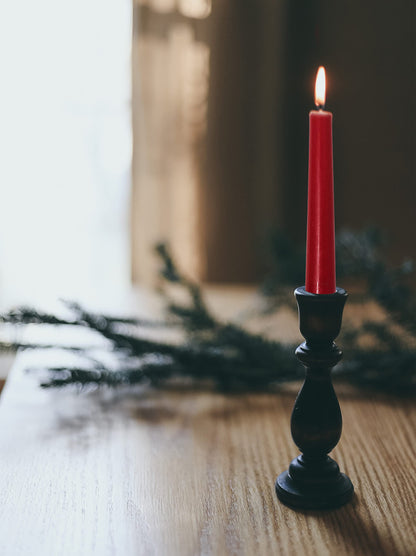 Hyoola Tall Taper Candles - 12 Inch Cherry Red Unscented Dripless Taper Candles - 10 Hour Burn Time - 12 Pack