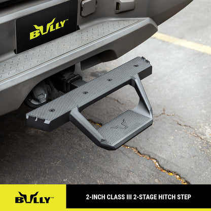 Bully Black 2" Class III Trailer Towing Hitch Step, Black Powder-Coated Cast Aluminum, 23" Wide