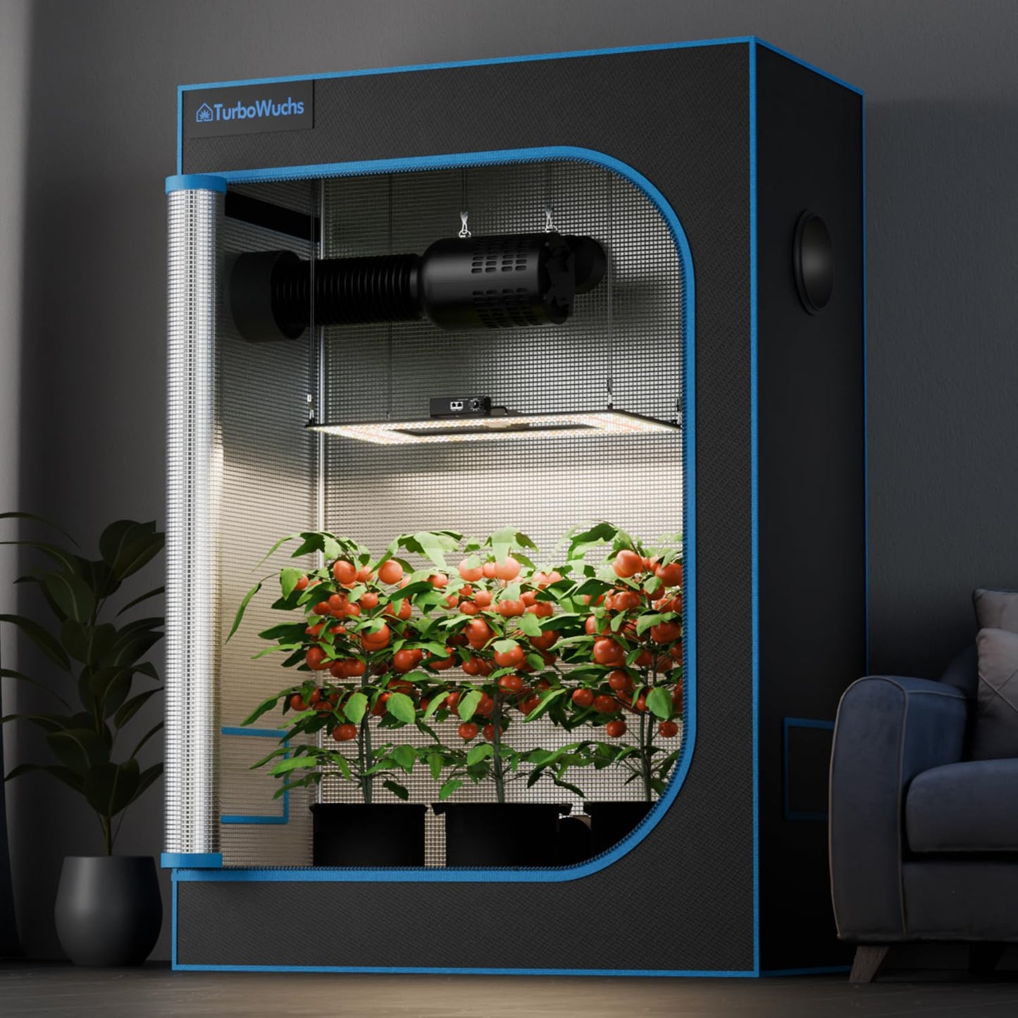 Grow Tent 4'x2'(48"x24"x72"), Heavy Duty 1680D Mylar Indoor Grow Tent for Plant, Space-Saving Rectangle Hydroponic Tent with Observation Window, Metal Frame & Floor Tray