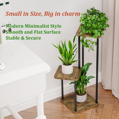 AZERPIAN 3 Tier Plant Stand Indoor Metal Plant Shelf for Multiple Plants Corner Flower Holders for Living Room Balcony Bedroom Patio Garden, Black (Black, 3 tier)