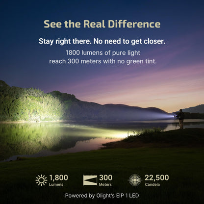 OLIGHT BatonUltra EDC Flashlight Rechargeable, 1800-Lumen 6 Modes Pocket Light with Pure White Light, USB C Bright LED Flashlights with Magnetic Tail Switch for Home Use, Camping, Outdoor(Olive Green)