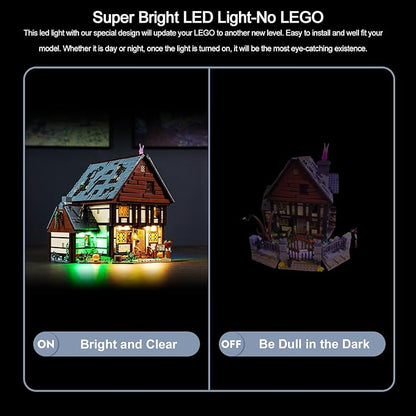 BrickBling LED Lighting Compatible with Lego 21341 Hocus Pocus: The Sanderson Sisters' Cottage Remote Control Version Light (Lights Only No Model)