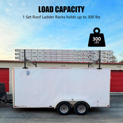 Colinktool Adjustable Roof Ladder Racks,Trailer Ladder Racks Fit for 4'-7' Enclosed Trailers Cargo Vans Trucks – 2 Pack, Black