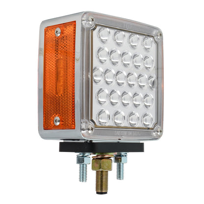 GG Grand General 77616 LED Pedestal Light (Square Double Faced Dual Function Amber/Red Pearl with Clear Lens in Twin Pack)