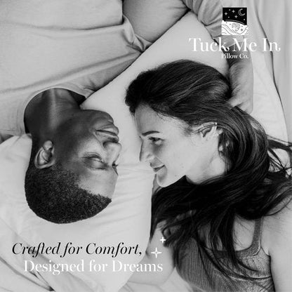 Houseify Tuck Me In Pillow Co. Down Alternative Pillows - Hypoallergenic Queen Size Set of 2 | Premium Breathable Comfort for Side & Back Sleepers
