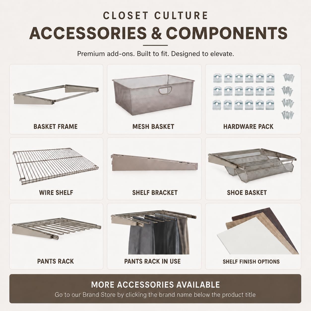 Closet Culture by Knape & Vogt Culture 6 ft. Steel Closet Hardware Kit in Champagne Nickel Shelving (0300-KITA-6CN)