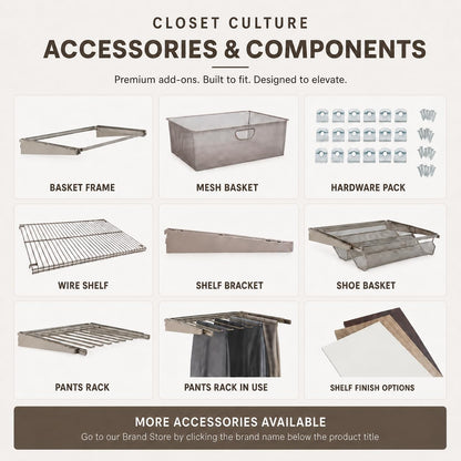 Closet Culture by Knape & Vogt Culture 6 ft. Steel Closet Hardware Kit in Champagne Nickel Shelving (0300-KITA-6CN)
