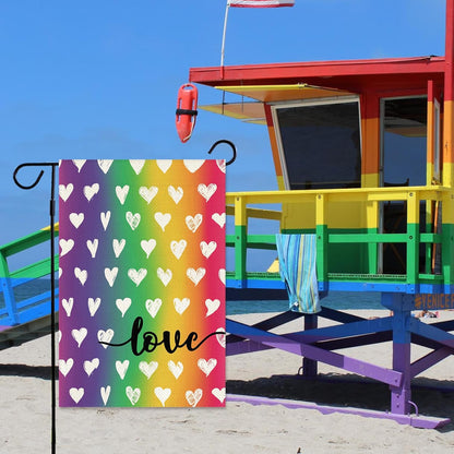 Baccessor LGBTQ Garden Flag - Double-Sided Rainbow Design for Pride Month | 12.5 x 18 Inch Outdoor Decoration