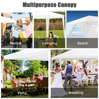 ORALNER 10'x20' Outdoor Canopy Tent, White Wedding Party Tent with 6 Removable Sidewalls & Carrying Bag, Heavy Duty Camping Gazebo Pavilion for Patio, Garden and Backyard