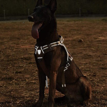 CBBPET Tactical Dog Harness for Small Medium Large Dogs No Pull Adjustable Harness Training Easy Control Pet Vest,Reflective Working Training (L(Neck 20-30, Chest 22-41))