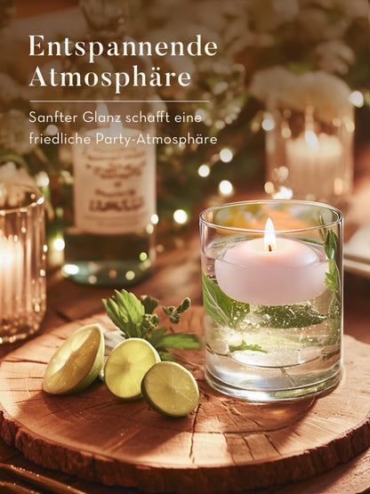 Ashlux White Floating Candles 2 inch, 24 Pack Floating Candles 5-6 Hours Long Burning, Unscented Floating Candle for Centerpieces, Wedding, Christmas Lights, Romantic Night for Her/Him Set