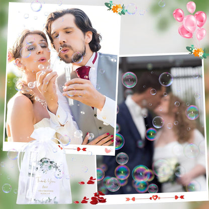 Foilswirl 50 Sets Flower Wedding Bubble Wands Bulk Party Favors White Mini Bubble Stick for Guests Greeting Card Goodie Bag Stuffer Wedding Bubbles for Send off Valentine Gift Celebration Party Supply