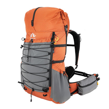 Night Cat Internal-frame Hiking Backpcack: 50L / 60L / 70L Roll Top Lightweight Travel Backpack with Rain Cover for Men Women Hiking Camping Backcpacking Orange Red