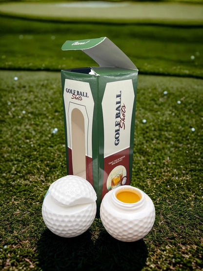 Package of 2 - Golf Ball Shaped Shot Glasses - Golf Gift