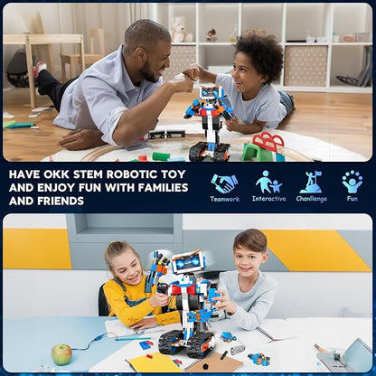 okk Robot Building Toys for Boys STEM Projects for Kids Ages 8-12 Remote &amp APP Controlled Engineering Learning Educational Coding DIY Building Kit Rechargeable Robot Toy Gifts for Girls