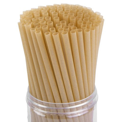 HANSGO Sugarcane Straws, 200PCS Drink Straws Disposable for Hot Cold Drinks, Coffee, Cocktail, Juice Home Favor, The Beach Party, Natural Brown
