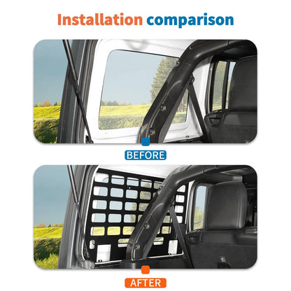 JeCar Trunk Side Window Molle Storage Organizer Metal Racks for 2018-2025 Jeep Wrangler JL, 2PCS