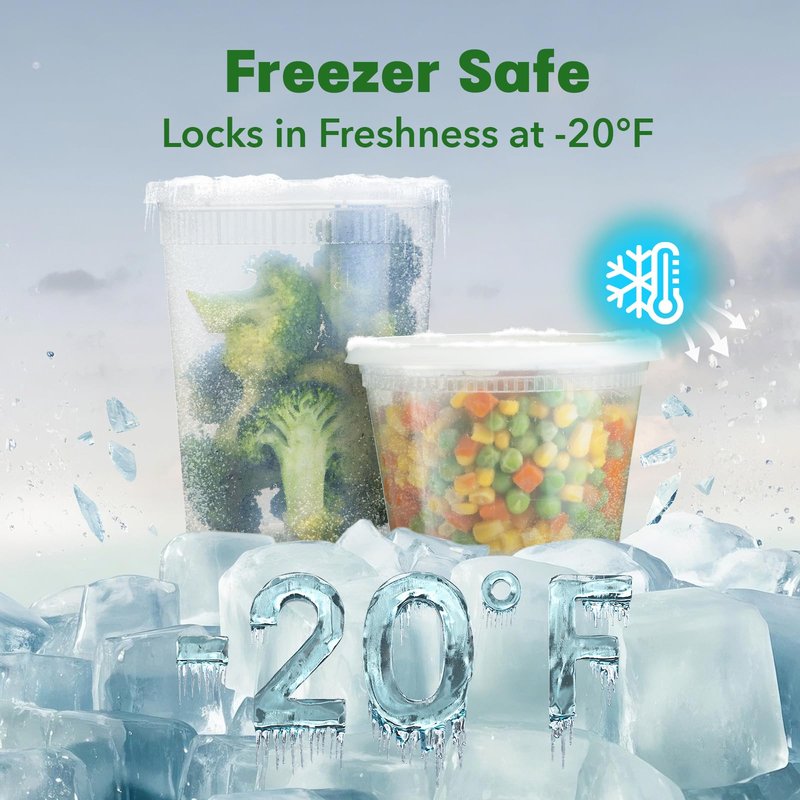 Boxential 16 oz Deli Containers with Lids [36 Set] – BPA-Free Plastic Food Containers, Freezer & Microwave Safe, Stackable Meal Prep & Soup Storage Containers, Ideal for Takeout & Kitchen Use