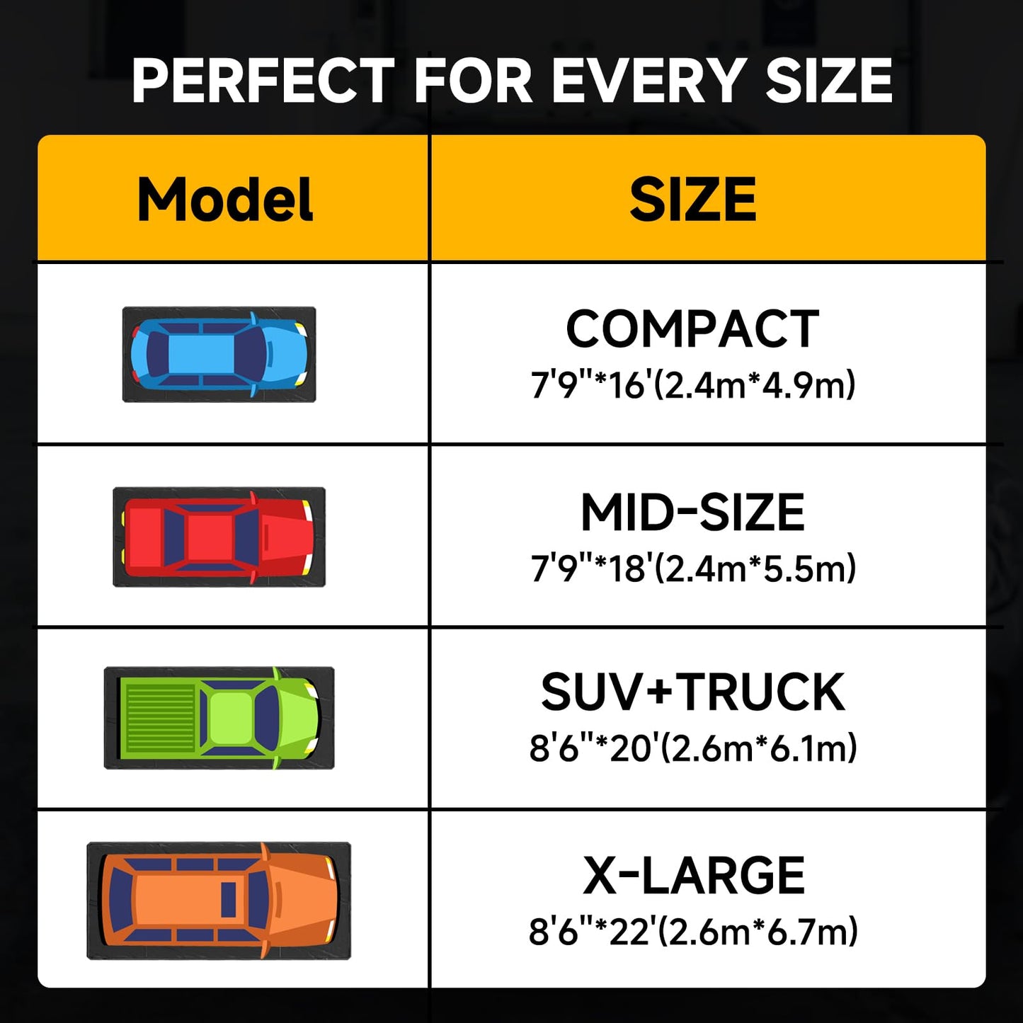 SUNYRISY 8'6" x 20' Containment Garage Floor Mat Under Car, Heavy Duty Waterproof Garage Carpet Floor Protection Non-Slip Parking Mat with Squeegee for Cars SUVs Trucks