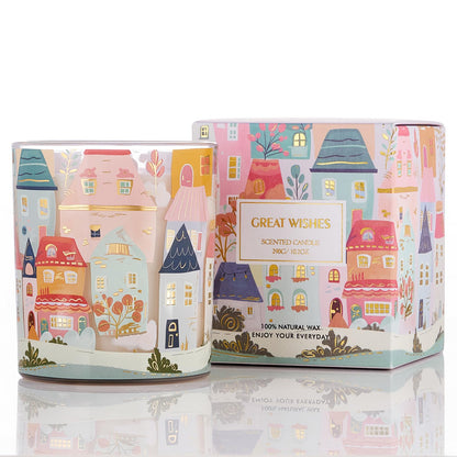 M&SENSE Jasmine Tropical Fruit Sandalwood Vanilla Scent Soy Wax Scented Candles - 10.2 oz | Natural Fragrance for Home & Book Candle| for Housewarming, Hostess Gifts,Thank You Gifts