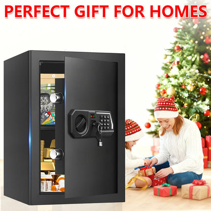 3.4 Cub Large Safes for Home Use, Digital Home Safe Box Fireproof Waterproof with Programmable Keypad, Spare Keys and Removable Shelf, Anti-Theft Fire Proof Safe for Document Money Valuables