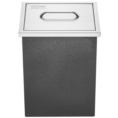 VEVOR Drop in Ice Chest, 14" L x 12" W x 18" H Stainless Steel Ice Cooler, Commercial Ice Bin with Cover, 40 qt Outdoor Kitchen Ice Bar, Drain-Pipe and Drain Plug Included, for Cold Wine Beer